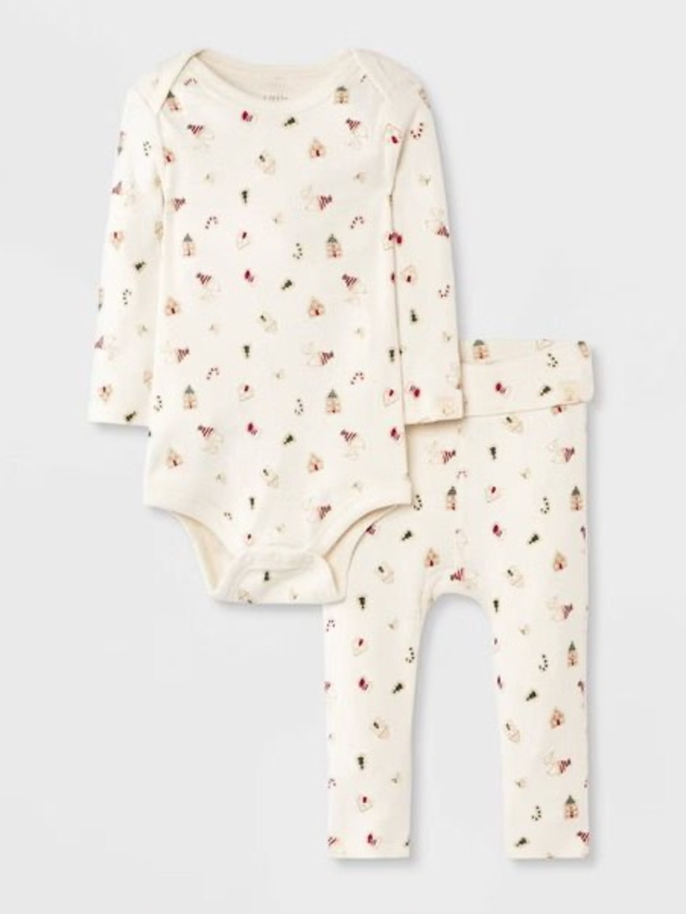 053K Little Snoopy Peanuts Christmas Bodysuit & Pants Set - Size: 3-6 months